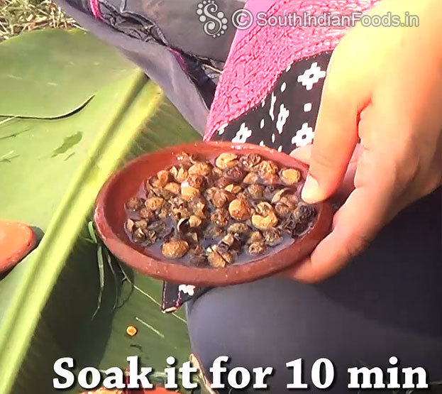 Wash & soak dried Turkey berry for 10 min